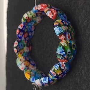 Vintage Millefiori Murano Glass Large Statement Bracelet